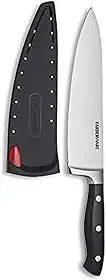 Faca de chef Farberware 5173577 Edgekeeper, rebite triplo e bainha autoafiável, 20 cm, preto