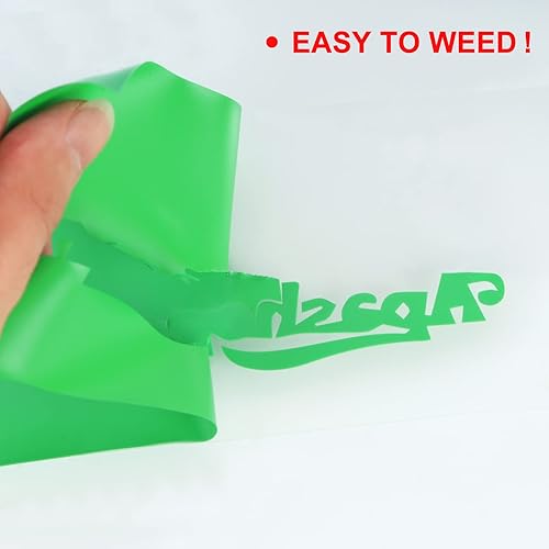 Miniatura 4 de TUMIYA HTV - Rollos de vinilo de transferencia de calor, vinilo HTV de 12 pulgadas x 30 pies, vinilo verde lago para planchar en diseño de camiseta