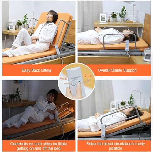 Respaldo de cama eléctrico ajustable, soporte portátil para sentarse, marco de acero inoxidable y tela transpirable para comodidad del cuello y la cabeza