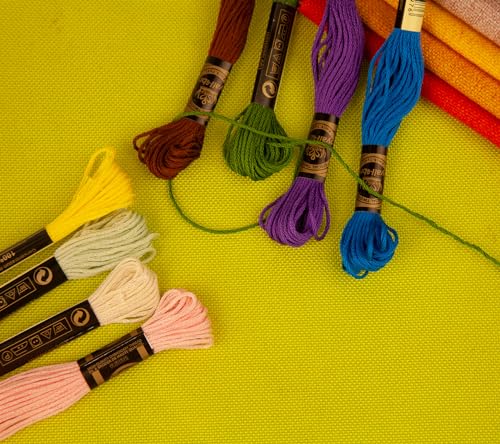 Image of 12 Skeins Embroidery Cotton Floss is 100% Egyptian Long Fiber Cotton of 9yds Each Cottons Cross Stitch Thread for Hand Embroidery DIY Creation and Friendship Bracelet String.(12, White)