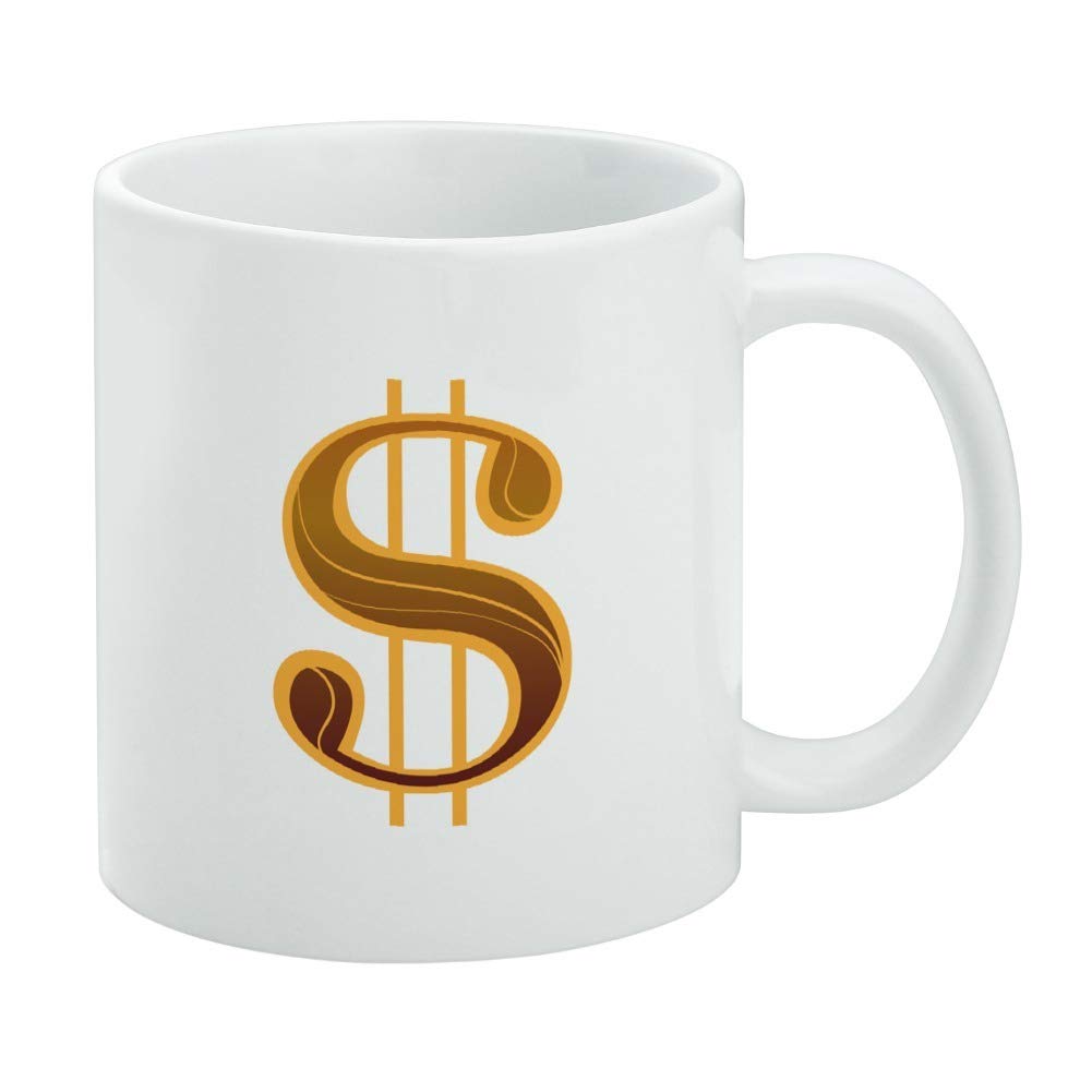 Amazon.com | Dollar Sign Symbol Ceramic Coffee Mug, Novelty Gift Mugs for  Coffee, Tea and Hot Drinks, 11oz, White: Coffee Cups & Mugs