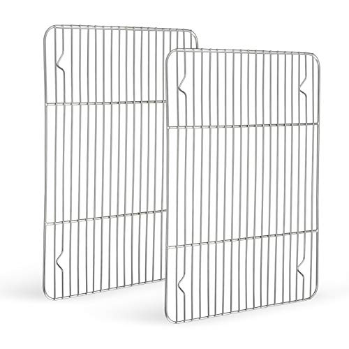 Cooling Rack Set of 2 Homikit Stainless Steel Wire Grill Rack for Oven Roasting Baking Cooking Fit Large Baking Tray for Cake/Meat/Bread Heavy Duty & Dishwasher Safe