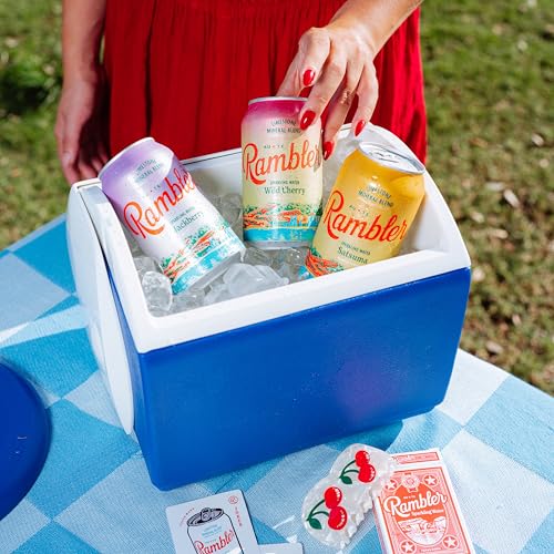 Image of AUTX RAMBLER Sparkling Water, Texas Limestone Mineral Blend, Wild Cherry Flavor, 12-Ounce Cans, Three 8-Packs (24 Cans)