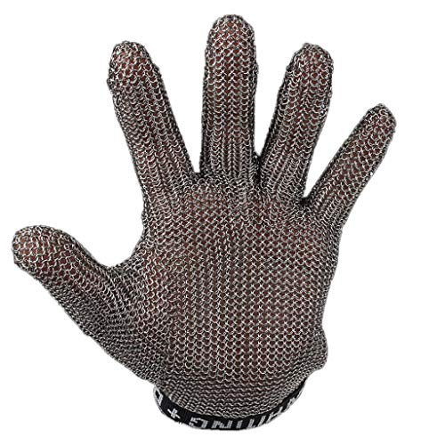 WSGZH Five-finger Steel Ring Gloves Metal Cutting Cutting Sanding Anti-cutting Stainless Steel Mitten Quantity:single (Size : M)