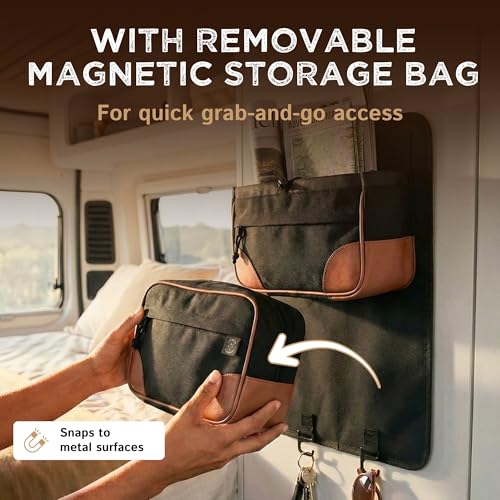Living in a Bubble Wall Storage Organizer for Travel Trailer, Campervan, RV, and Motorhome - Durable Interior Wall-Mount Adhesive Storage Solution & Space Saver (Summit -Black) by Living in a Bubble - Image 2
