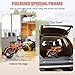 Foldable Tandem Bike, 20 Inch Family Tandem Bikes for Adults, Adjustable 7-Speed Tandem Bicycles Beach Cruiser Bike for Travel and Couple Riding, High Carbon Steel Frame