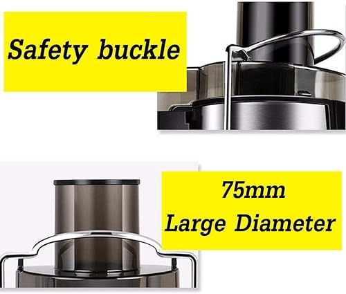 Miniatura 9 de Máquina exprimidora extractor de jugo de boca ancha para frutas y verduras enteras acero inoxidable de grado alimenticio libre de BPA doble