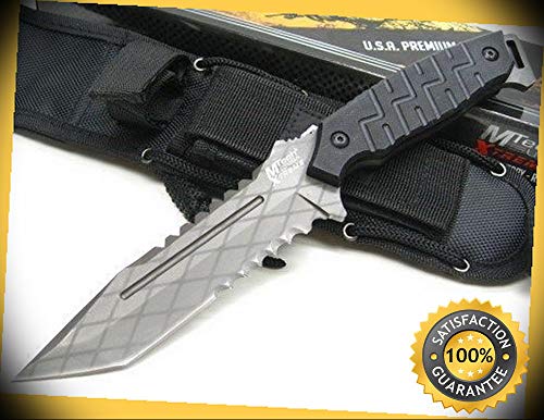 Black Tactical Fighter Full Tang Combat Sharp Knife with Sheath 8137BK perfect
