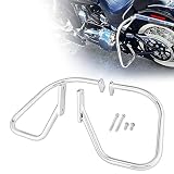 WSays Rear Saddlebag Crash Bar Highway Engine Guard Compatible with Harley Softail Deluxe FLSTN 2005-2017