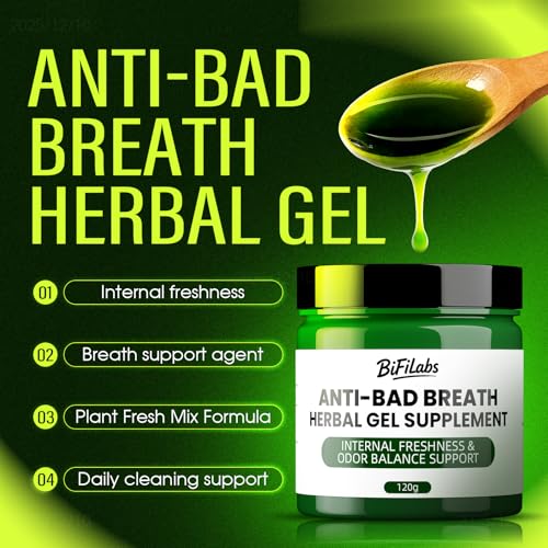 Image of Anti-Bad Breath Herbal Gel - Plant-Based Body Deodorizing Supplement Parsley & Mint - Internal Odor Support Formula, Smooth Daily Herbal Gel, 120g (3)