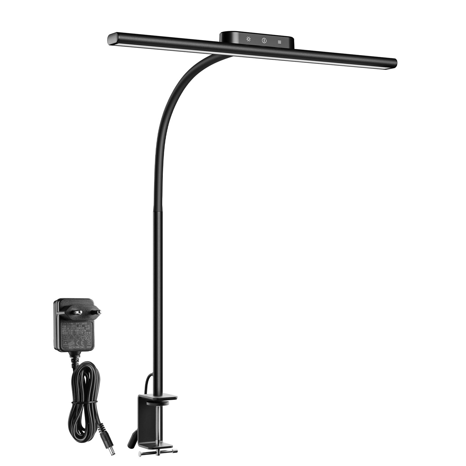 Lepro Lampada da Scrivania LED Clip Touch 700LM,Nero | 25 modalità illuminazione, rotazione 360°, protezione occhi per lettura e ufficio