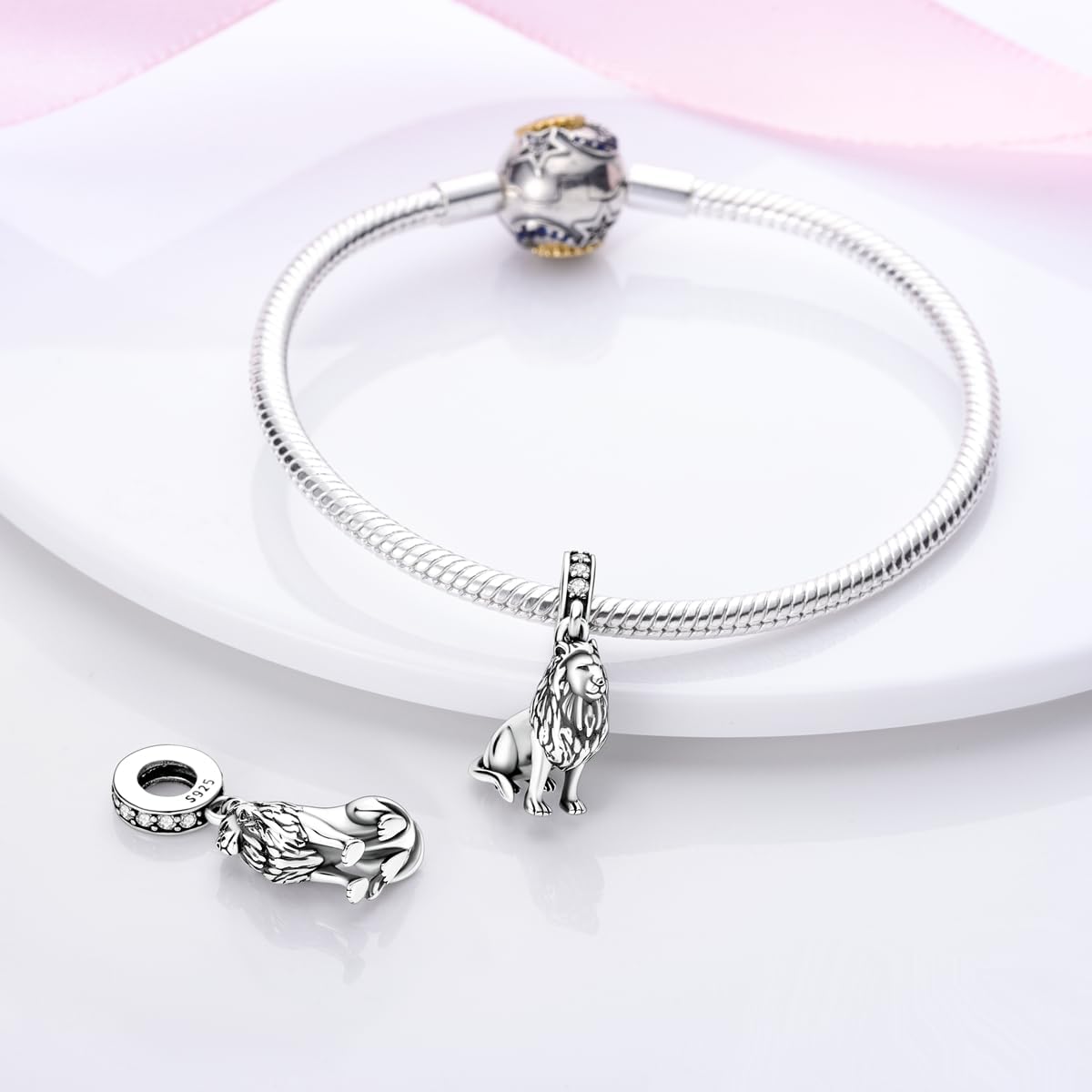Charms Compatible with Pandora Bracelets, Sterling Silver Dangle Charms for Bracelets Necklaces Heart Butterfly Animal Travel Sunflower Moon Tree Kawaii Kitty Cute Cat Pendants Bead DIY Charm - Image 2