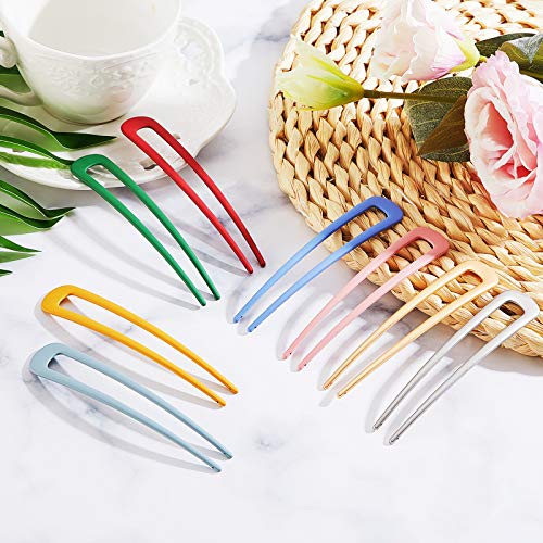 image for Chuangdi 8 Pieces French U-shaped Hair Pins Hair Stick U-shaped Hair F