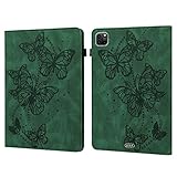 OWSIHNZBF Kompatibel mit iPad Pro 11 (2021/2020/2018) & Air 4 2020 Zoll Slim Folding Stand Folio Tablet CaseAdjustable Fixing Strap Card Slot Shockproof Case(Green)