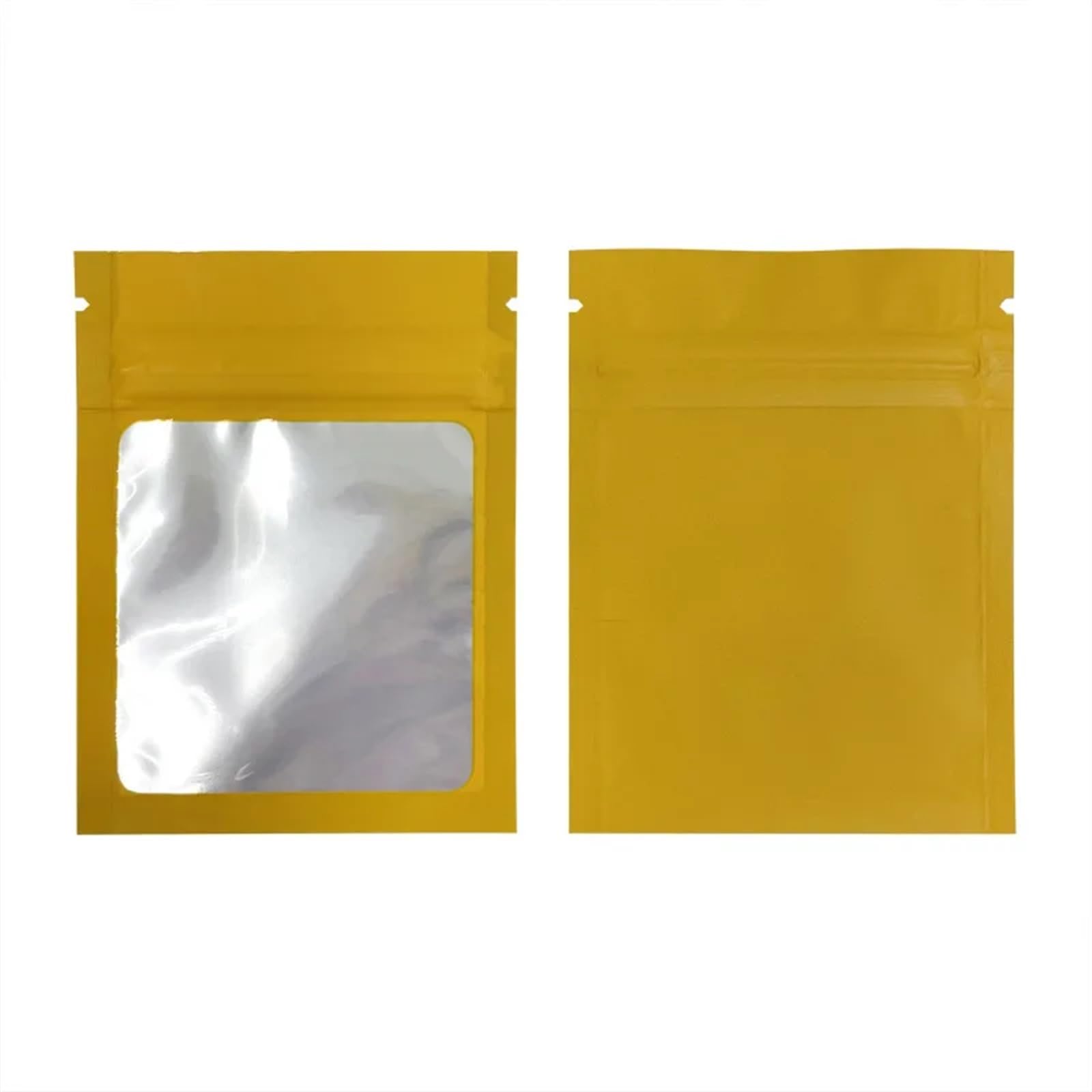 Sacs en Mylar, Lot de 100 sachets Plats refermables en Mylar épais Transparent avec Fermeture éclair for sels de Bain et cosmétiques(Orange)