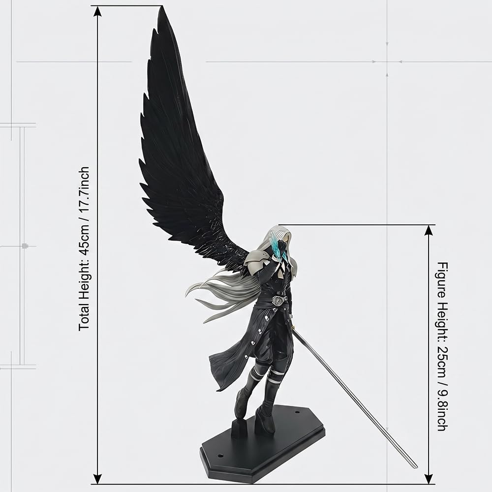 Figura De Sephiroth FF7,Altura: 45 Cm,Artículos De Colección para Videojuegos,Decoración para Escritorio Y Oficina,Regalos para Gamers