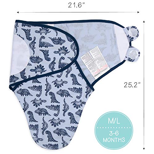 The Peanutshell Baby Swaddle Blankets For Boys Or Girls, Blue Dinosaur & Stars, 3 Pack Wrap Set, 2 Sizes (Small/Medium) #TOP6