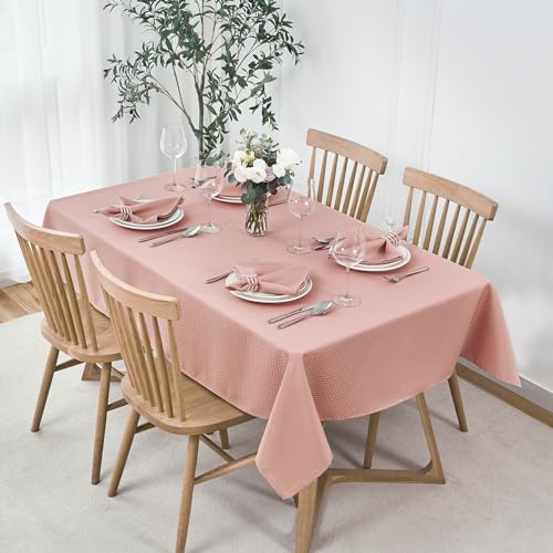 Image of maxmill Cloth Napkins Weaved Texture Pattern Soft Comfortable and Luxury Serviette for Restaurant Family Dinners Weddings Parties and Banquets Set of 4 Pieces, 20 x 20 Inch Pale Blush