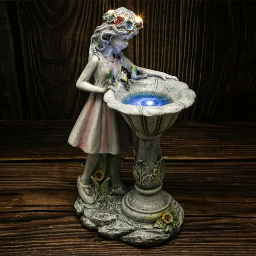 Jodimitty Blume Fee Solar Gartendeko Draußen Wetterfest Gartenfiguren...