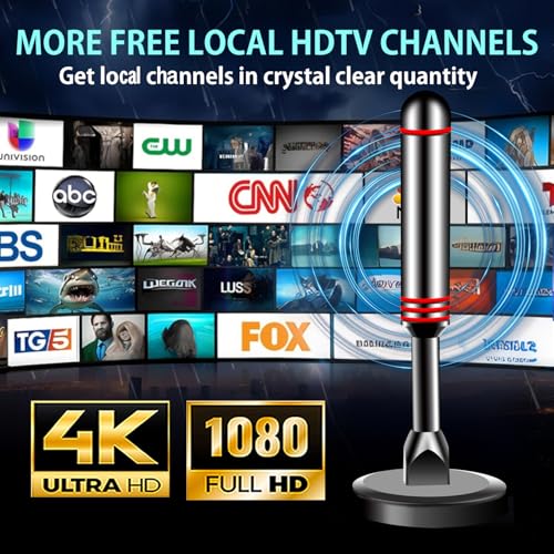Digital Antenna for Smart TV Indoor,HD Antenna for TV Indoor 4k,Smart Antenna with Strong Magnetic Base,Support 8K 4K 1080P All TVs (5.5IN) - image 5