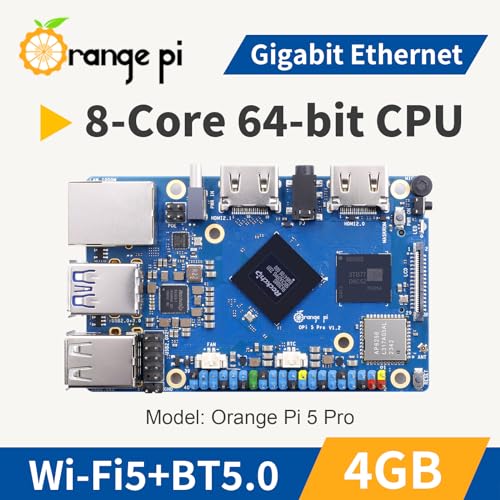 Image of Orange Pi 5 Pro 4GB LPDDR5 RK3588S 8 Core 64 Bit Single Board Computer, 8K Video Decoding 2.4GHz Frequency WiFi Bluetooth Open Source Board Run Orange Pi OS, Android, Debian, Ubuntu
