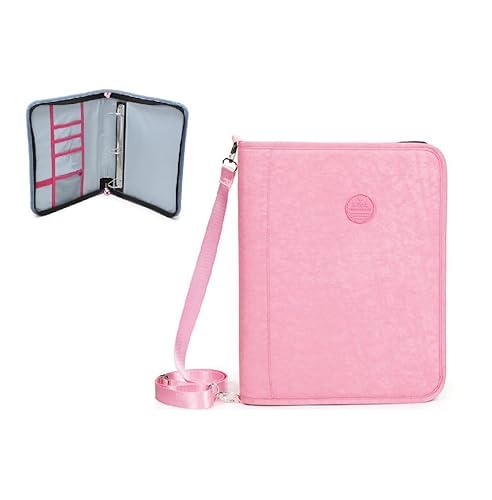 Fichário Universitário Zíper Liso Glitte A4 (Rosa)