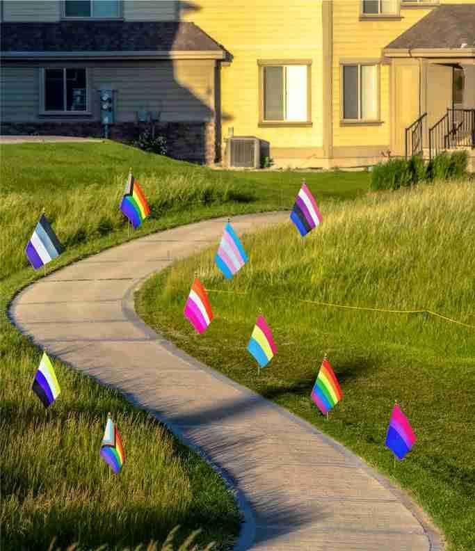 Pride Rainbow Small Stick Flag All Mini Hand Held LGBTQ Flags,20 Pack,5x8 Inch - Image 6