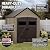Rubbermaid Resin Outdoor Storage Shed with Floor (7 x 7 Ft) Weather Resistant, Brown Gable, Organization for Home/Backyard/Garden Tools/Lawn Mower/Bike Storage/Pool Supplies