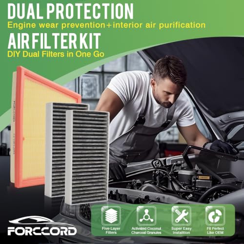 Image of Cabin & Engine Air Filter Fit for BMW X1 2016-2022, X2 2018-2022 Activated Carbon Cabin Filter Replace#64316835404 13718513944 Car Accessories