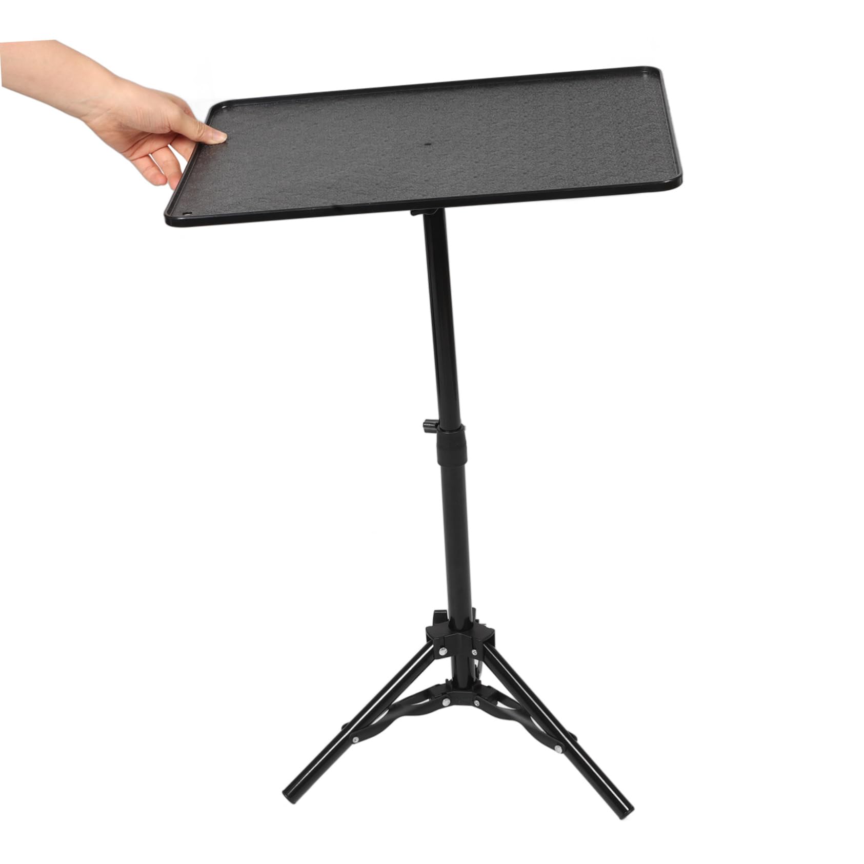 HEMOTON Supporto per Proiettore da Tavolo Regolabile, Stand Proiettore in Lega Nera, Altezza 32-60cm, Facile da Montare, per Scrivanie e Spazi Stretti