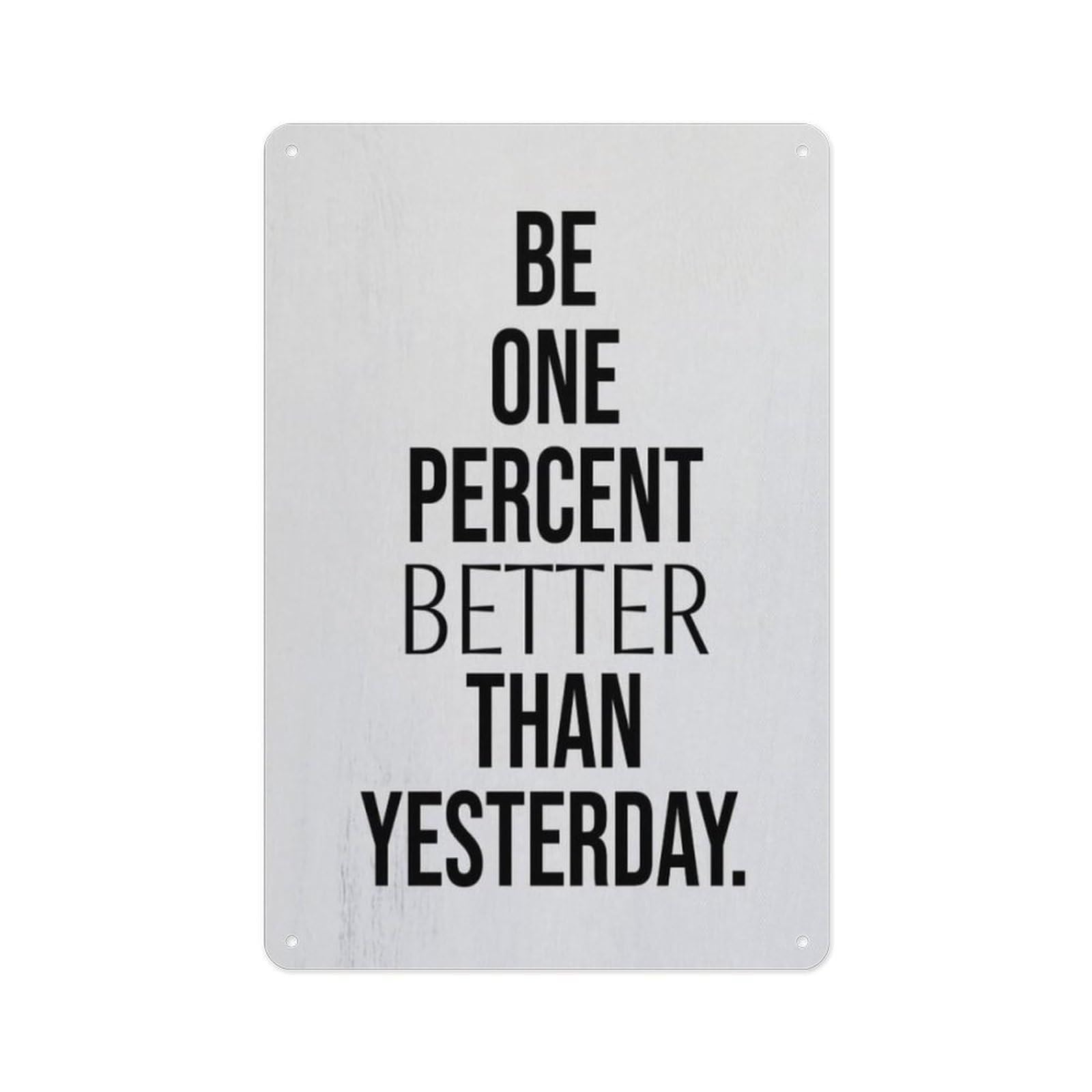 MCQWOMFQAK Self Improvement Metal Sign Vintage Aluminum Wall Art with Motivational Quote for Home Office Bedroom Gym Fitness Room Decor 8 X 12 in