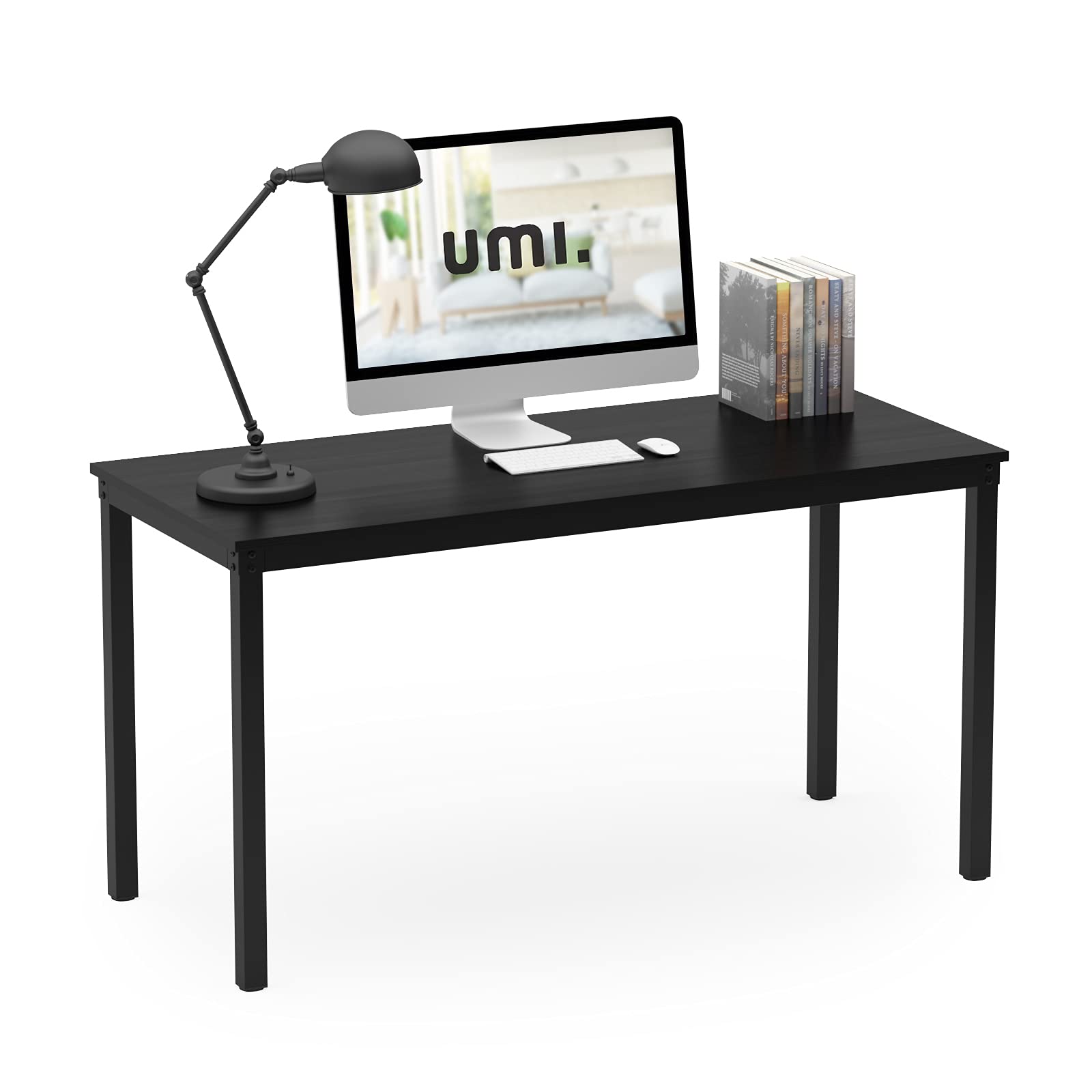 Buy Amazon Brand Umi Computer Desk for Home Office, Black Dining Table Simple Study Writing