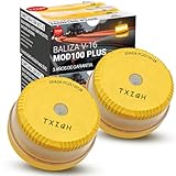 【2 uds】Baliza v16 homologada dgt con Geolocalización y Conexión DGT 3.0, MOD100 PLUS LED de Alta Intensidad 360°, Protección IP54 Antilluvia y Polvo, Servicio de Comunicación Gratuito hasta 2042