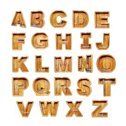 A ~ Z Lettere Salvadanaio in Legno Personalizzato