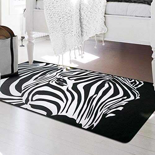 Alfombra salón cebra para crear un dormitorio acogedor
