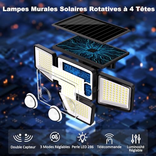 Projecteurs extérieurs avec télécommande pour sécuriser l'allée de maison - 3