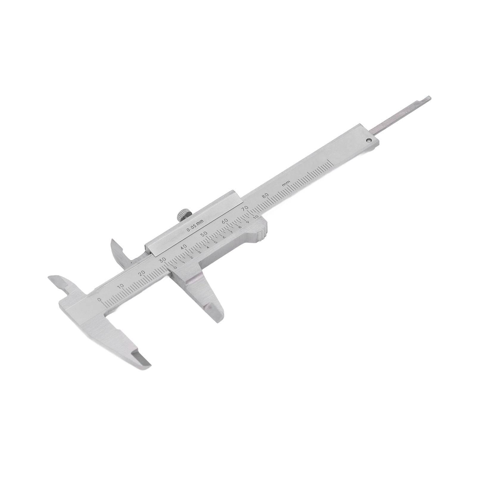 Calibro Vernier in Acciaio Inox 0–80mm, Scala Doppia 0,05mm per