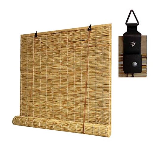 Cortinas Cocina Persianas Enrollables, Cortina De Paja Estores Exteriores, Pantalla De Privacidad, Toldo Vertical, Montaje Sin Perforación, Pabellón del Patio Pergola Veranda Toldos De Jardín