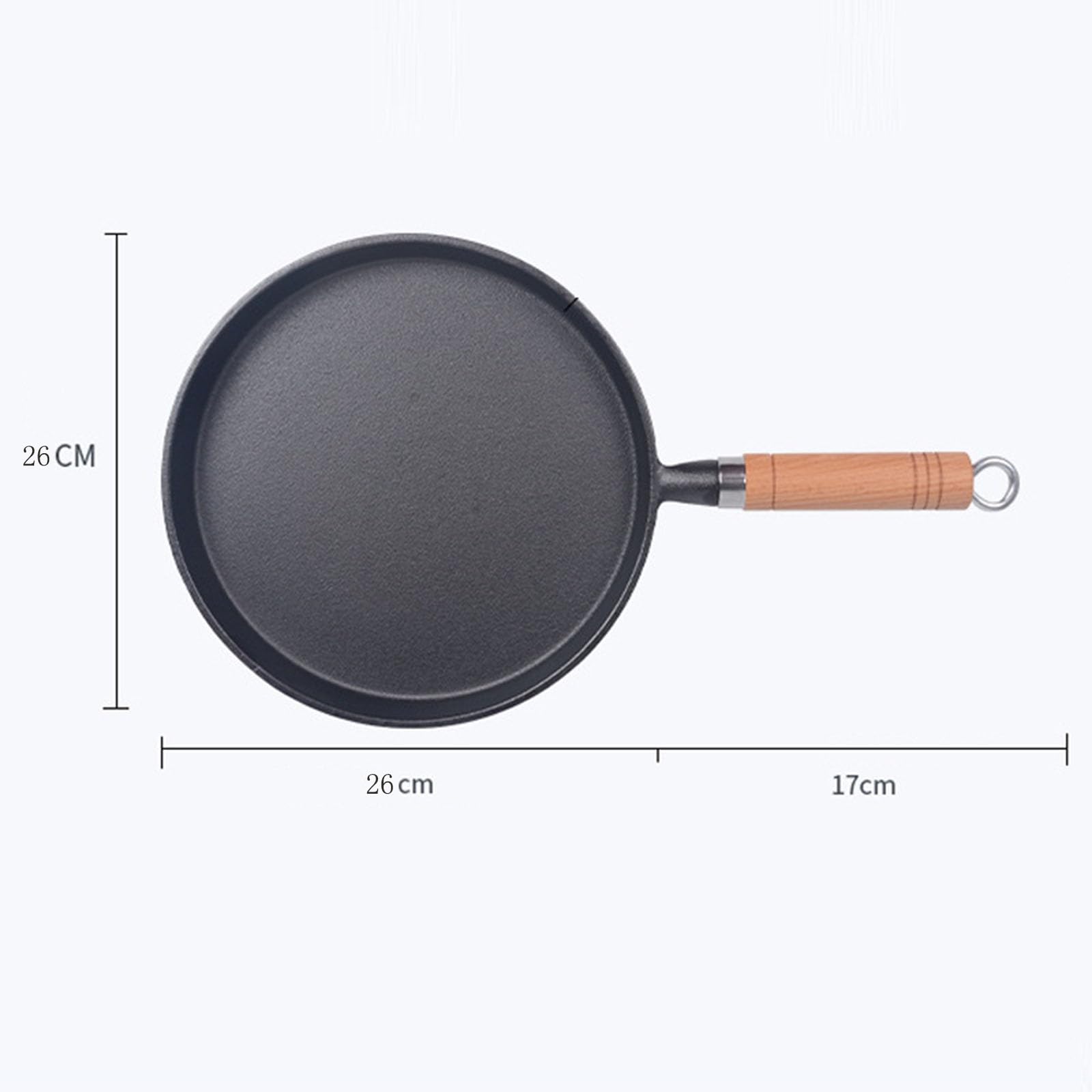 Patelnia żeliwna, patelnia wok z powłoką zapobiegającą przywieraniu i drewnianym uchwytem, patelnia do grillowania, naczynia kuchenne odpowiednie do użytku wewnątrz i na zewnątrz