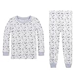 Burt's Bees Baby Unisex Baby Little Kid Pajamas, Tee and Pant 2-Piece PJ Set, 100% Organic Cotton (12 Mo-7 Yrs), Wisteria Butterfly Vine, 3T