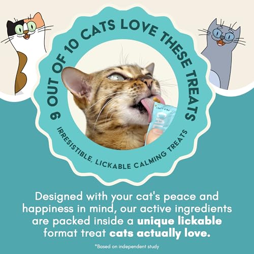 ALBERT & MIA Lickable Cat Calming Treats - Stress & Anxiety Relief for Indoor Cats - Tasty & Vet Calming Treats for Cats & Kittens (Calm Care for Grooming, Car Rides, Travel and Sleep Aid) 20 Pack - Image 5