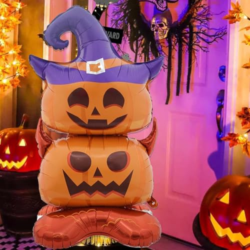 Image of Rozi Decoration Halloween Foil Balloon Set - 1 Pc Self Standing Pumpkin Balloon for Party and Birthday Decorations