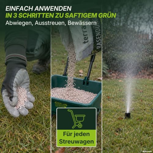 TerraUno Premium Herbstdünger Rasen, gesunder Rasen verdrängt Moos & Unkraut, Rasendünger Herbst mit 60 Tage Langzeitwirkung… – Ansicht 3