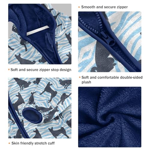 Dog Silhouettes Girls Fleece Jacket Girls Fall Jacket Girls Zip Up Hoodie Girls Sherpa Jacket 2-10T3