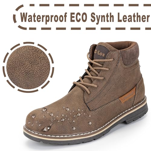 Image of CC-Los Men's Hiking Boots Casual Chukka Boots Water-Resistant Work Ankle Boots for Men Size 8-14 Brown
