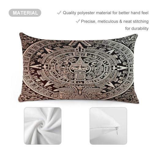 Funda de almohada rectangular maya en felpa de lujo con tejido premium resistente al desgaste 4