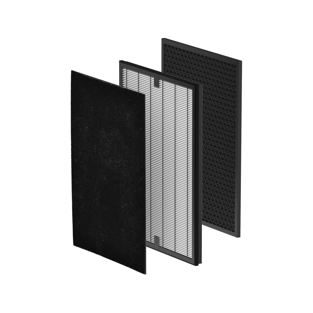 Honeywell Air Touch V2,4-in-1 Compound Filter with Pre-Filter,Nano-Silver Anti Bacterial,HEPA H13 &Activated Carbon Filter Removes 99.99% Allergens,Pollutants,PM2.5,VOCs,Smoke,Toxic Fume 5 5120lN+FDML. SL1000