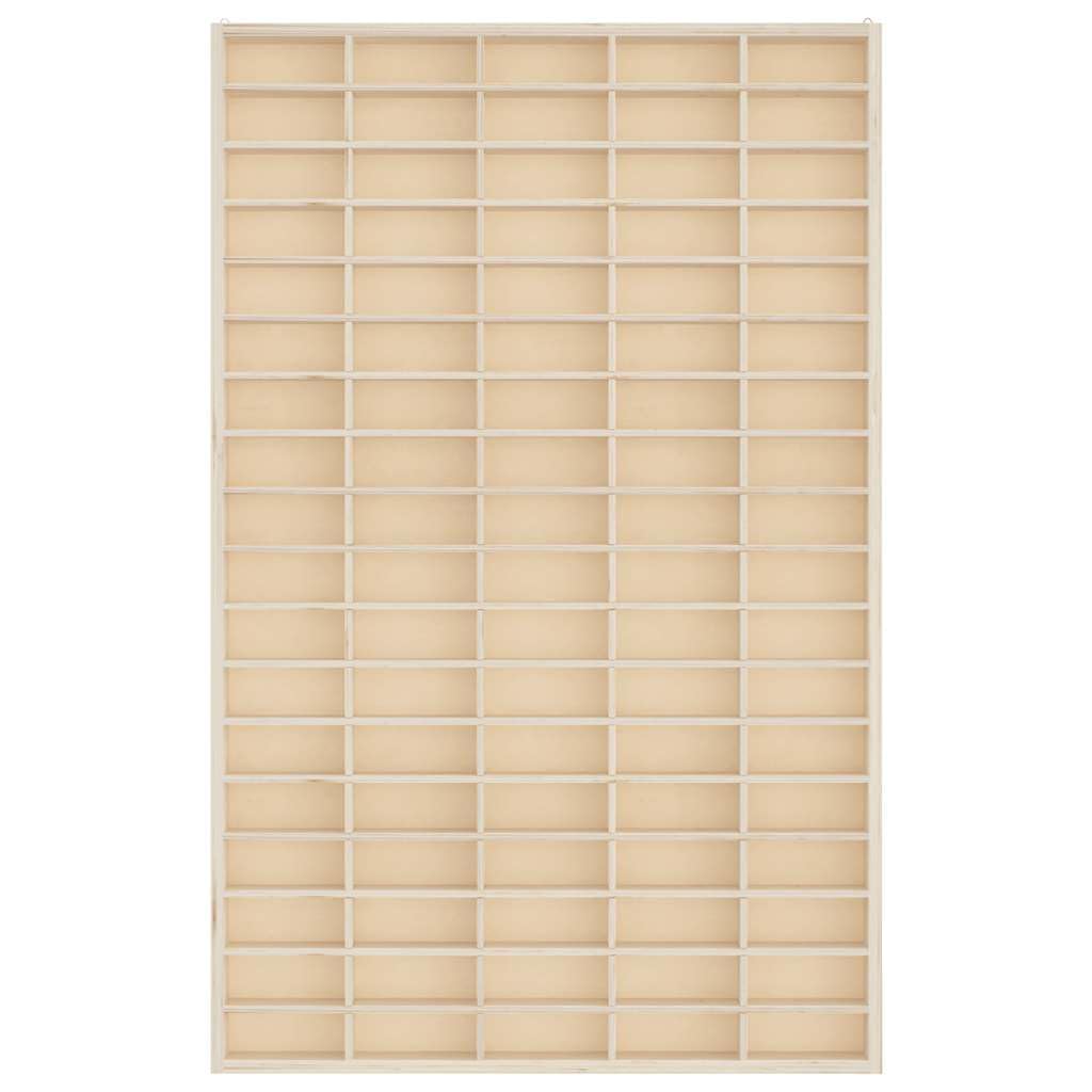 Vitrina de Madera para coleccionistas con 90 Compartimentos 50,5x4,5x79 cm Marrón,4017379