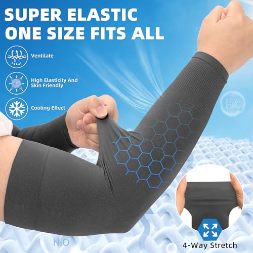 Image of BHYTAKI UV Sun Protection Arm Sleeves, UPF 50 Sports Cooling Arm Compression Sleeves for Men Women Teenager