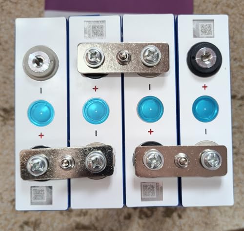 Image of Prismatic LFP 3.2V 105Ah Cells EVE Make LiFePO4 for DIY 12V, 105Ah Battery Pack Making. Ideal for UPS Solar,Inverter [ Pack of 4 ] 4000+ Duty Cycle, Epoxy Sheets, Busbars & S.S Screws.